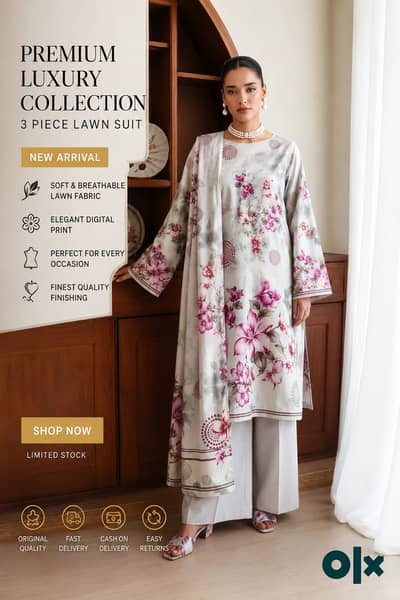 Ladies lawn suit summer collection 3 piece suit