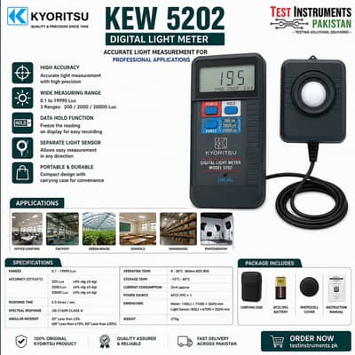 Kyoritsu KEW 5202 Digital Light Meter In Pakistan