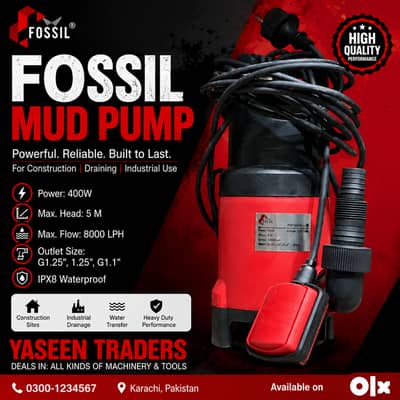 FOSSIL Mud Pump 400W/750W Submersible Water Pump