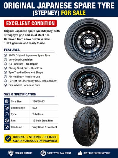 Original, Japanese, Spare Tyre, Stepney, Excellent Condition.