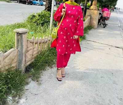 Bonanza satrangi 2 piece embroided dress