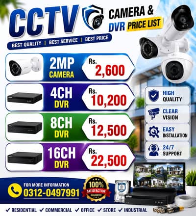 Dahua CCTV Camera Package 4 Cameras Complete Installation