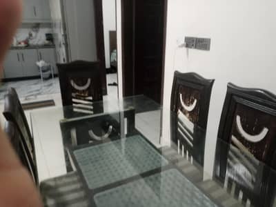 6 Seater Wooden Dining Table Set with Glass Top