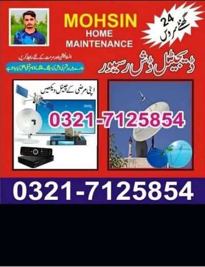 HD Recevier and Dish antenna 03217125854