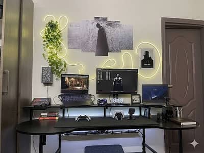 Curved Gaming Computer Table workstation