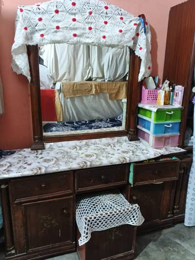 it's a pure wooden dressing table