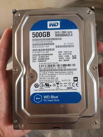 Desktop Hard Disk 500GB WD SATA Drive