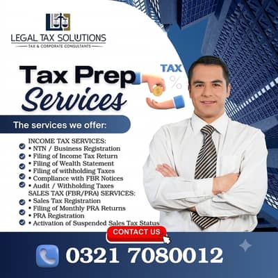 Company Registration | Tax Filer, FBR | Income Tax Return | Sales Tax