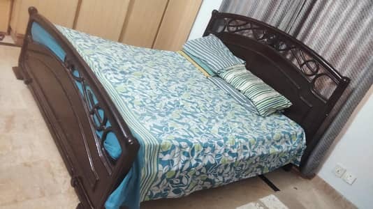 solid wood double bed