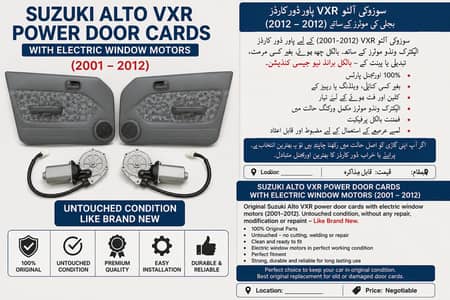 Original Suzuki Alto VXR Power Door Cards with Electric Window Motors