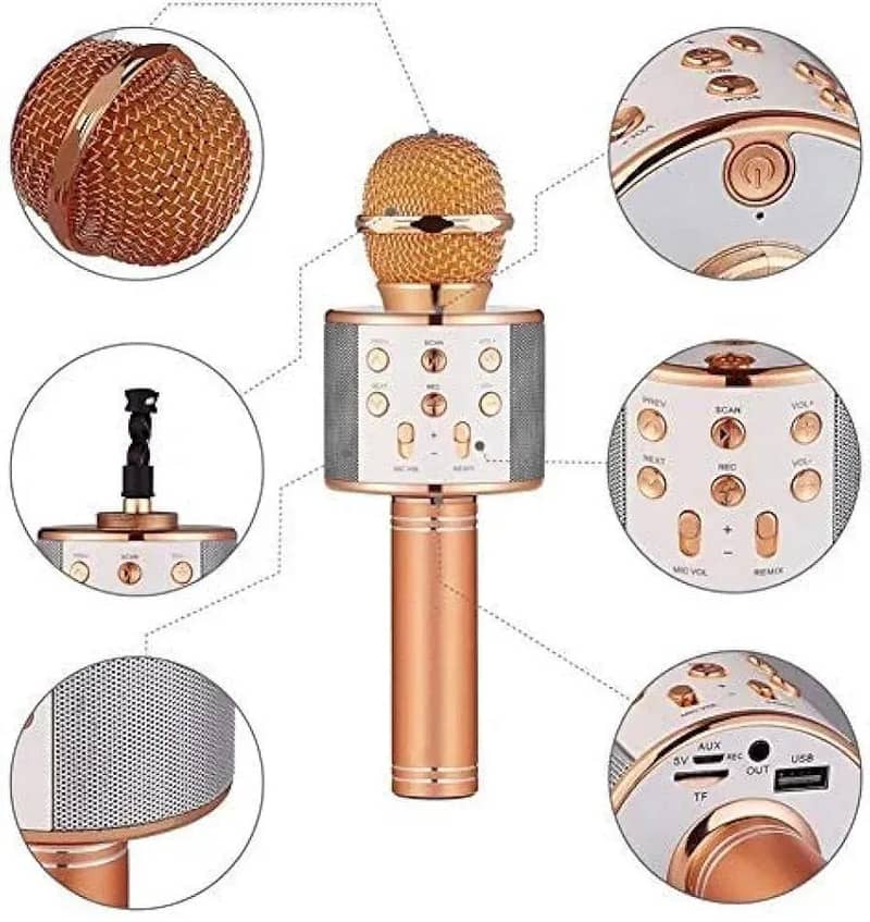 Wireless Bluetooth Karaoke Microphone with Speaker function free COD 3