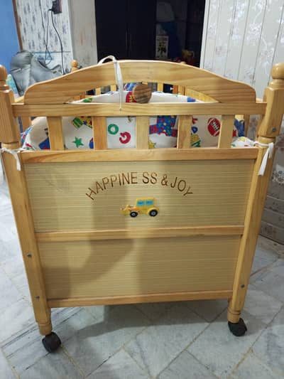 wooden baby bed