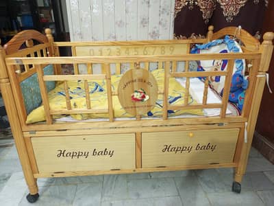 wooden baby bed