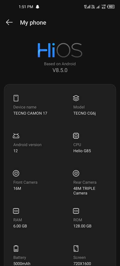 Tecno Camon 17