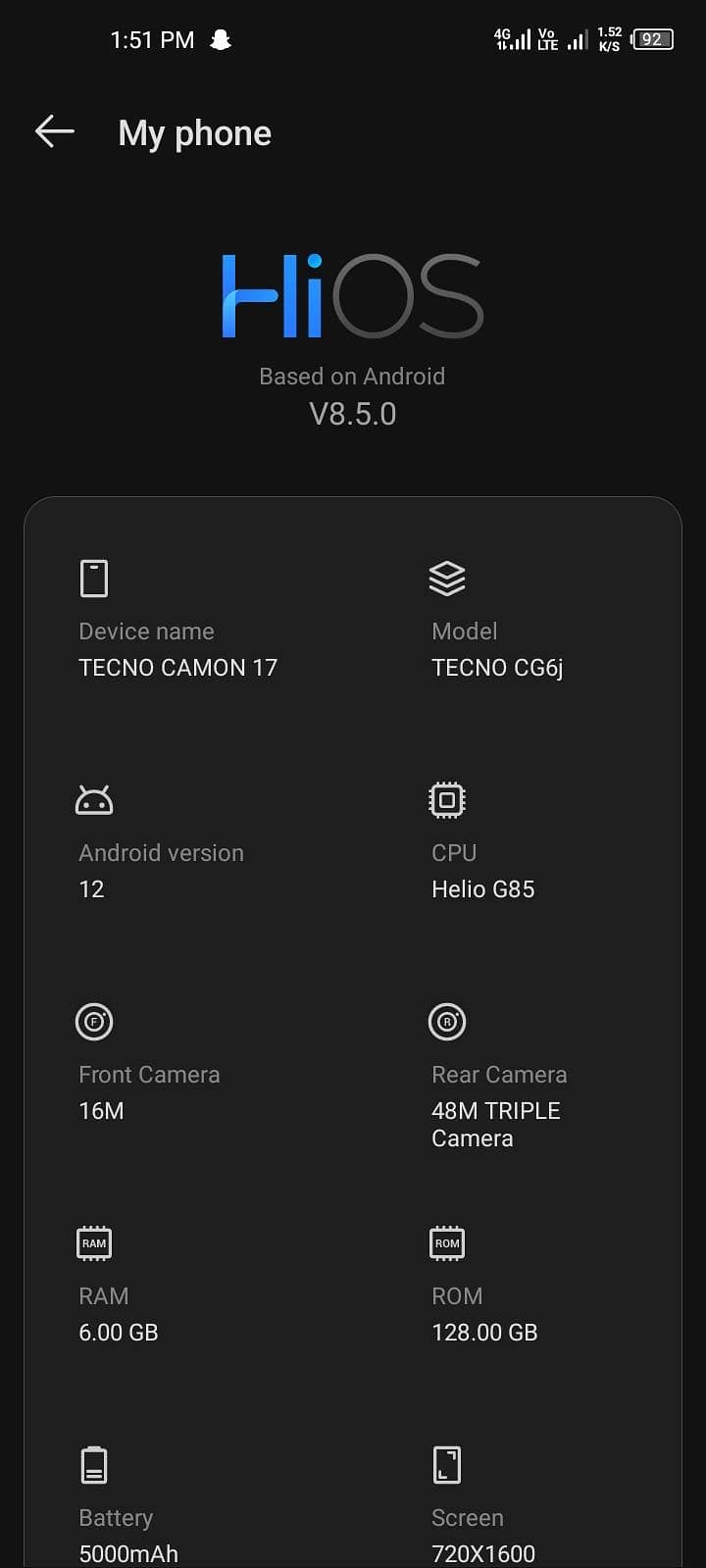 Tecno Camon 17 0
