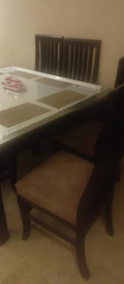 sheeshan wood table with 8 chiars