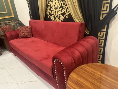 SOFA CUM BED NEW CHARMING RED COLOUR
