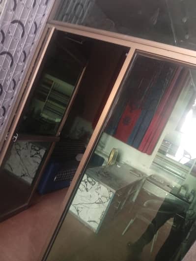 aluminium  door and sisha green