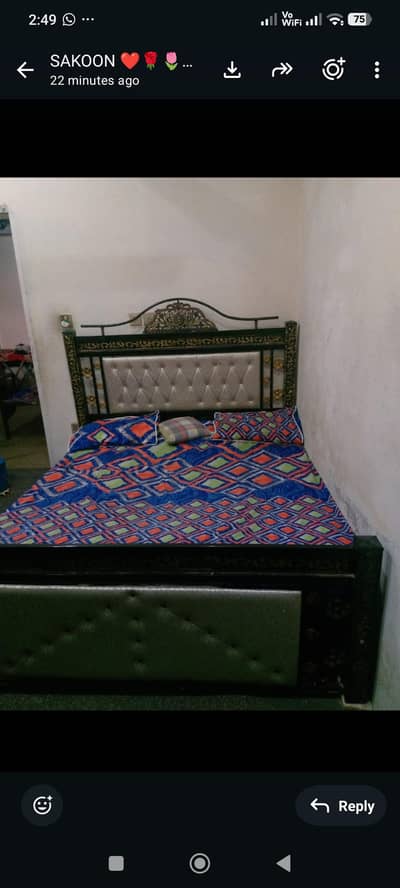 beautiful double bed with 5 seater sofa set