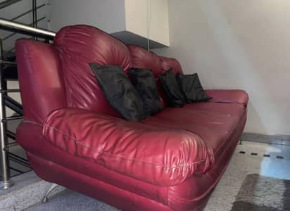 Cherry Red 5 seater Sofa Set