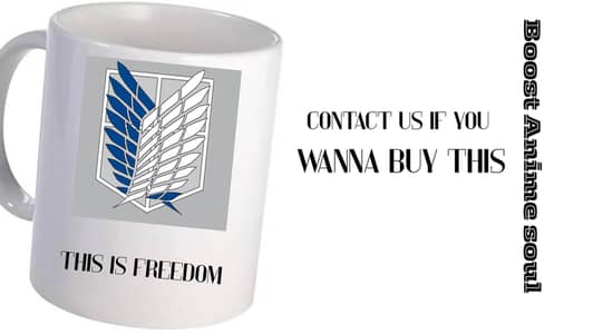 cup for sale on which attack on Titan Ka logo hai