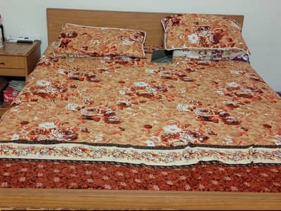Double bed set along with mattress