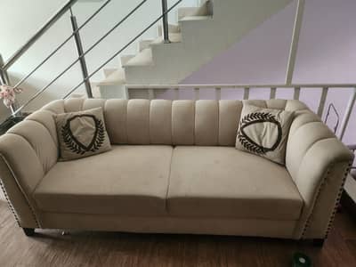 7 seater sofa set with two tables and two side tables