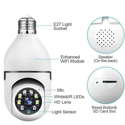 speed x bulb camera 1080 wifi 360° panoramic security camera |night vi