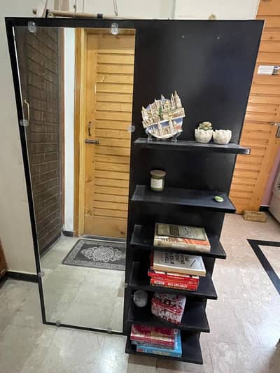 Modern Dressing Mirror with Storage Shelves – Excellent Condition