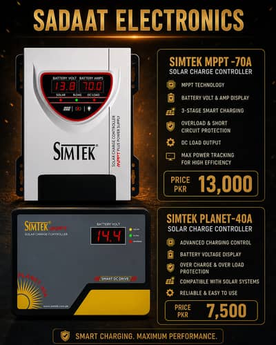 SIMTEK MPPT-70A Solar Charge Controller |SIMTEK Planet-40A Solar Charg