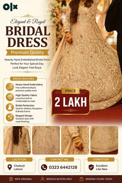 Luxury Bridal Dress for Sale – Walima Maxi in Excellent Condition