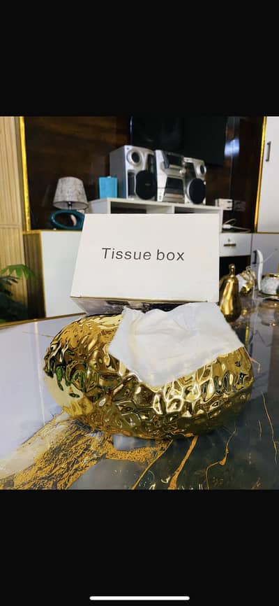 Tissue box Golden