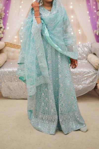  Elegant Ice Blue Bridal/Party Maxi – Worn Once – Excellent Condition