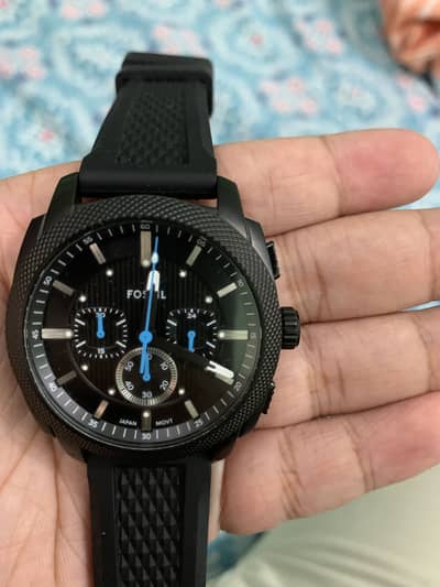 Fossil chronograph black silicone