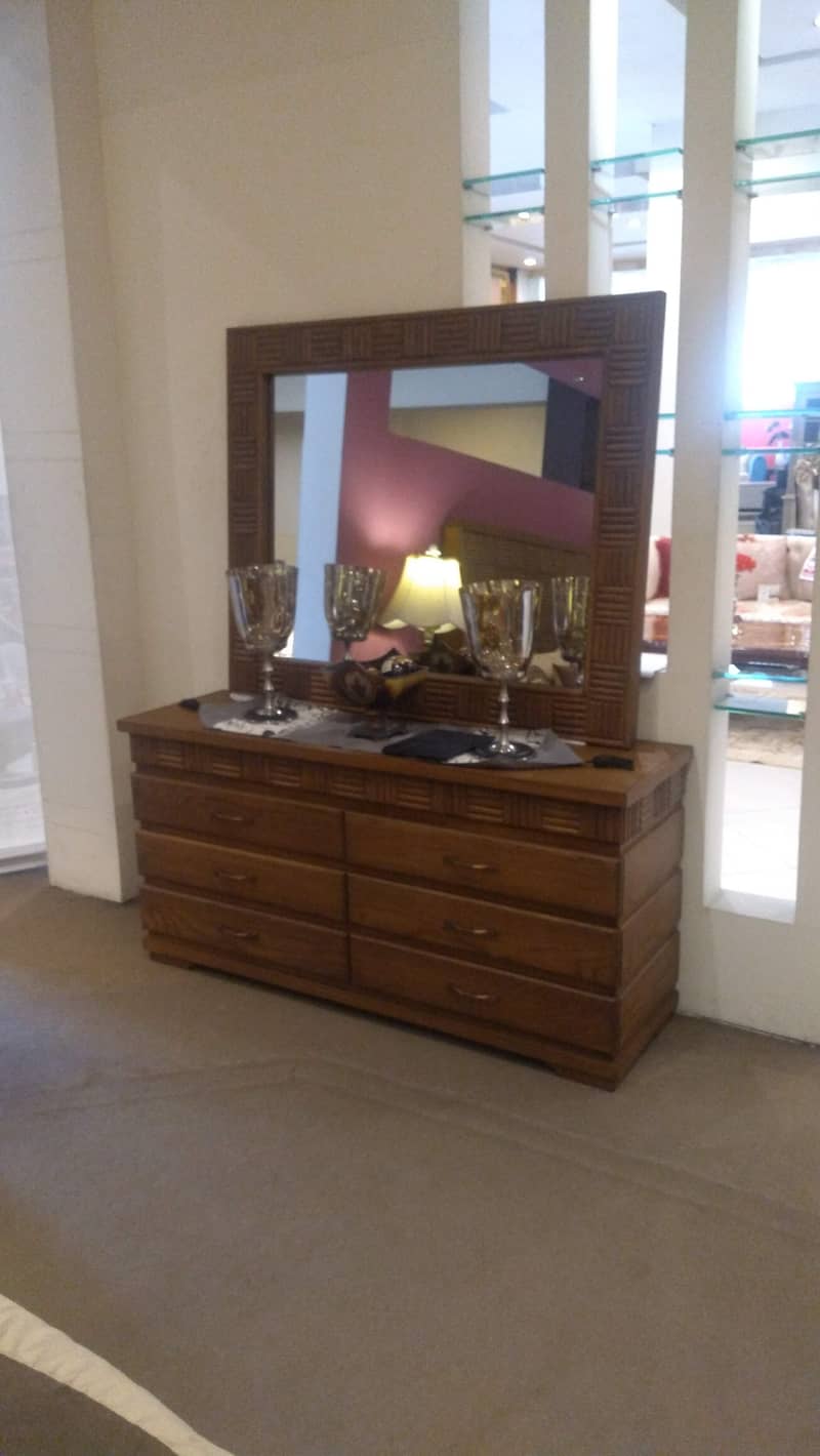Solid Ashwood bed set including side table and dressing table 2