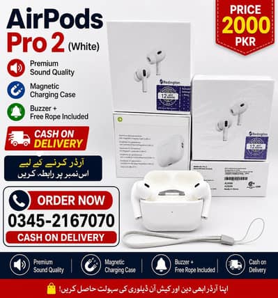 AirPods  Pro 2 White  | Magnetic Charging Case | Cash on Delivery