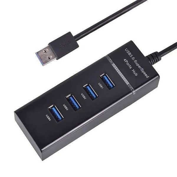 USB 3.0 Hub 4-Port with Micro USB 3.0 Adapter, High-Speed 5Gbps, Ultra-Slim, Plug-and-Play