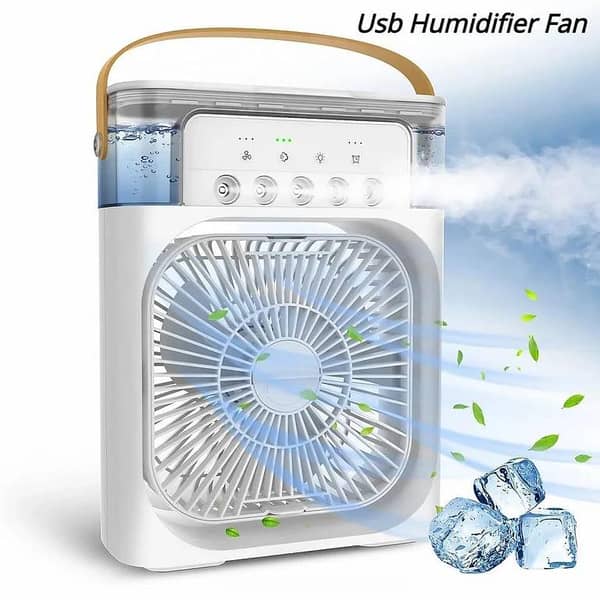 Portable Air Conditioner Fan with Humidifier and Water Mist, 3-Speed USB powered