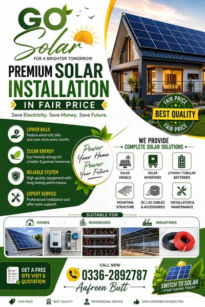 Professional Solar Installation at Fair Prices