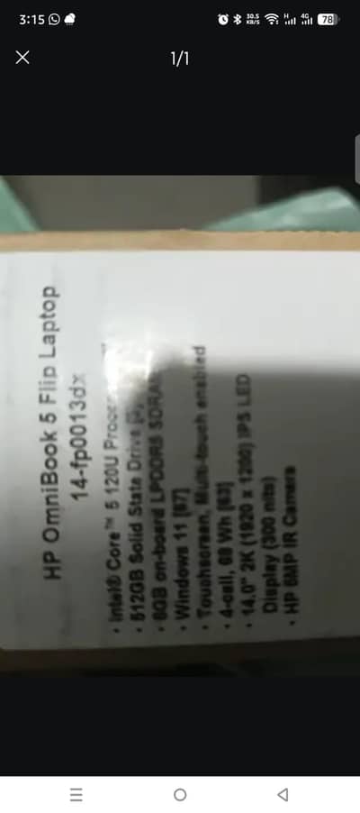 Omni book HP i5 8 512 for sell new book pack