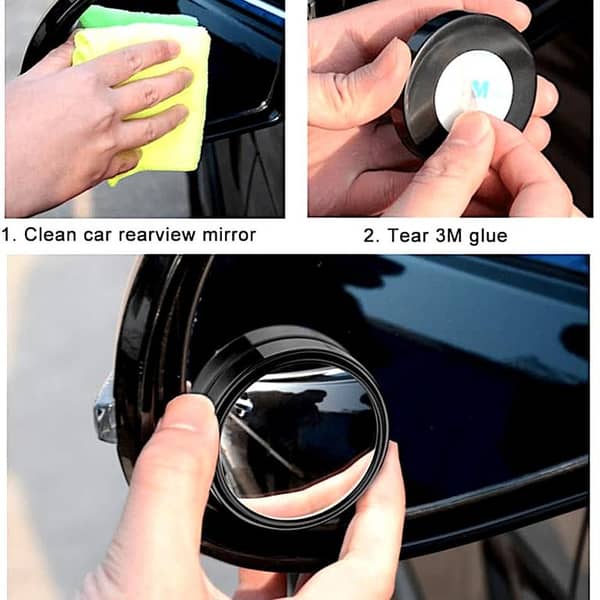 Blindspot Rearview Convex Mirror – 2pcs | Wide-Angle Anti-Glare Side Mirror for Cars & Vehicles