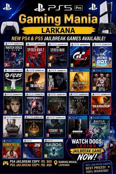 PS5/PS4 Jailbreak Games Available