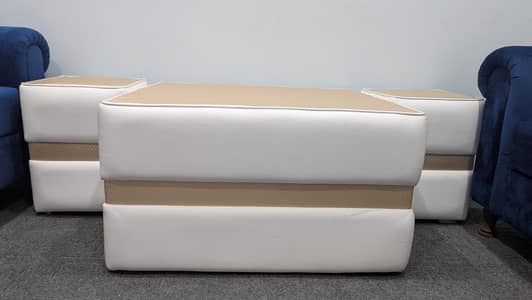 3 Piece Luxury Padded Center Table Set | Handmade