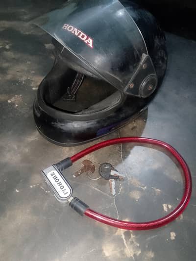 Honda helmet and wire lock