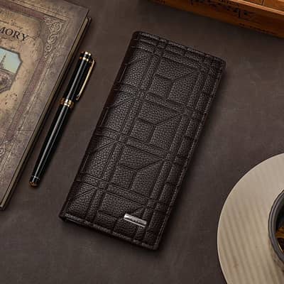 PU Leather Long Wallet For Men Card Holder Slim Money Mobile Wallet