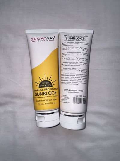 Growway Global SPF 60 Advance Protection Sunblock | UVA + UVB | 120ml