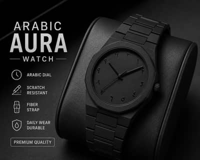 Arabic Aura Watch for Men | Premium Black Edition | Brand New