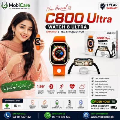 C800 Ultra Smart Watch 8 Ultra - MobiCare. pk - Gujranwala