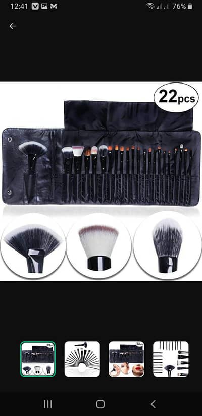 22-Piece Black ABS Makeup Brush Set for Blending & Travel