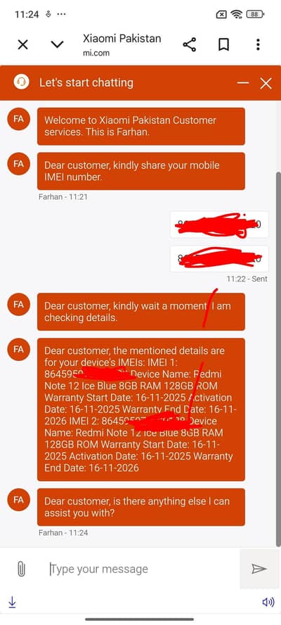 Xiaomi Redmi Note 12 with warranty 4.5 month